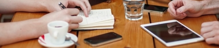 meeting at a cafe