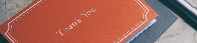 thank you on a red background